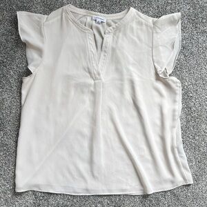 Calvin Klein White Flutter Sleeve Blouse